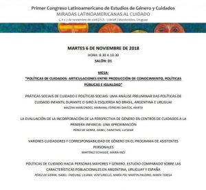 Mesa: "Políticas de cuidados: articulaciones entre producción de conocimiento, políticas públicas e igualdad"  3 Imagen Congreso Cuidados Mesa Nodo