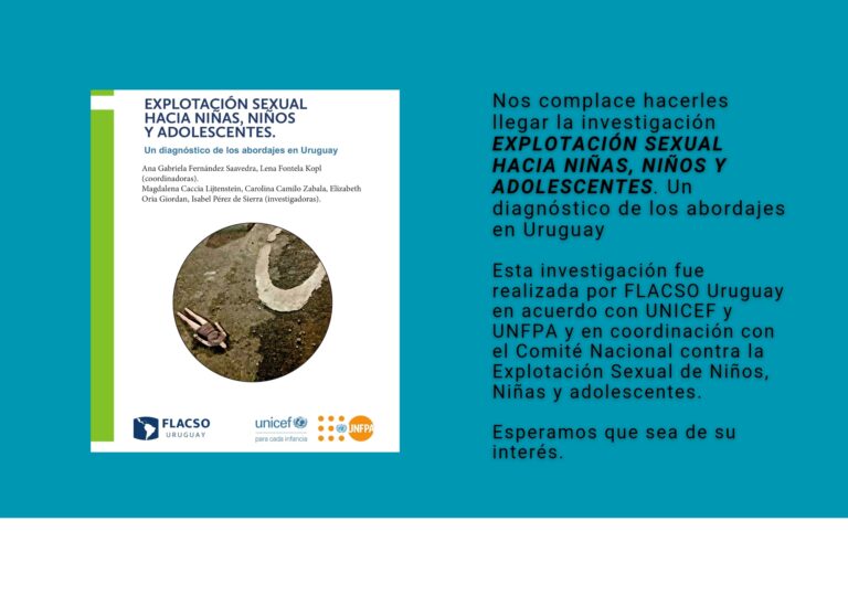 Libro: EXPLOTACIÓN SEXUAL HACIA NIÑAS, NIÑOS Y ADOLESCENTES. Un diagnóstico de los abordajes en Uruguay