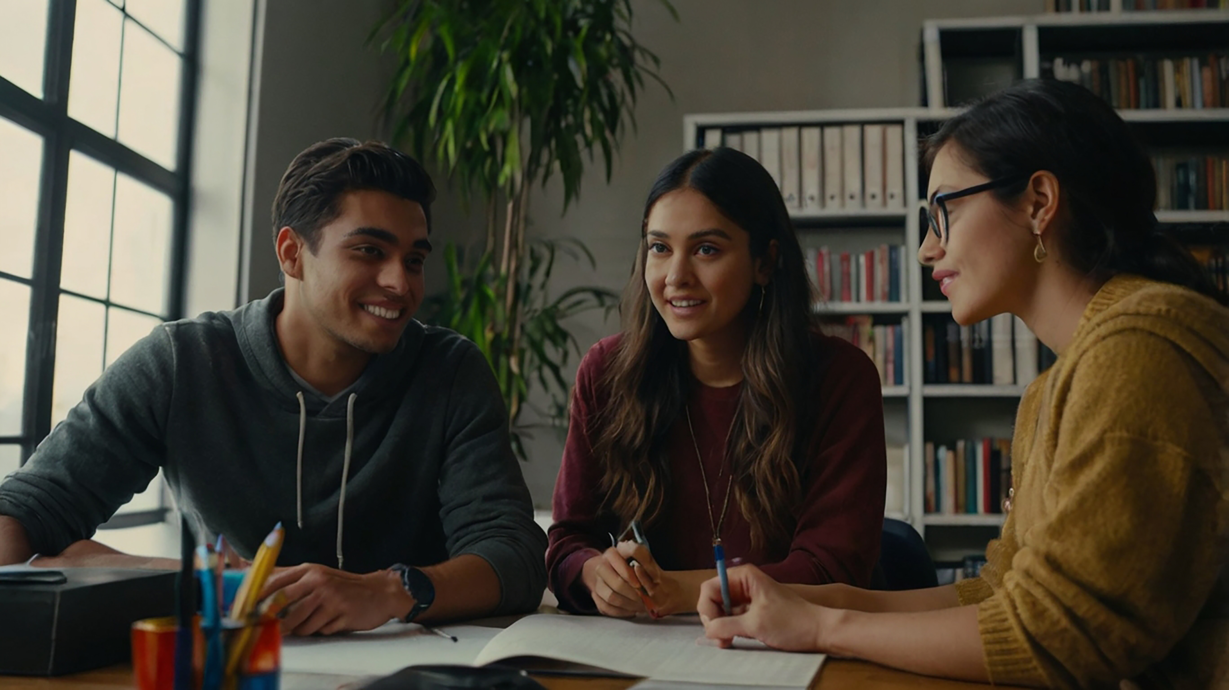 Estudiantes colaborando en FLACSO Uruguay
