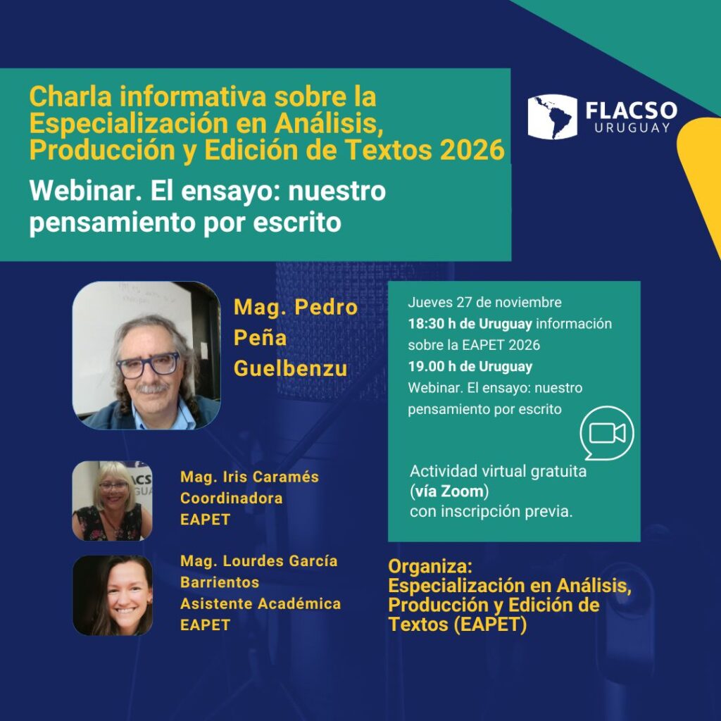 Charla informativa sobre la Especialización en Análisis, Producción y Edición de Textos 2026